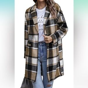 Long plaid jacket